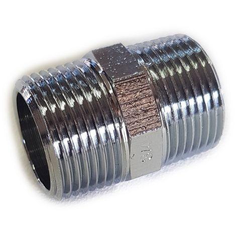 Nipples doppio mm in ottone crom. 3/4