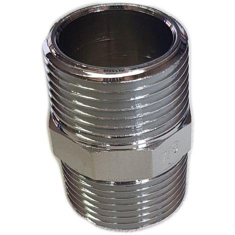 Nipples doppio mm in ottone crom. 3/4