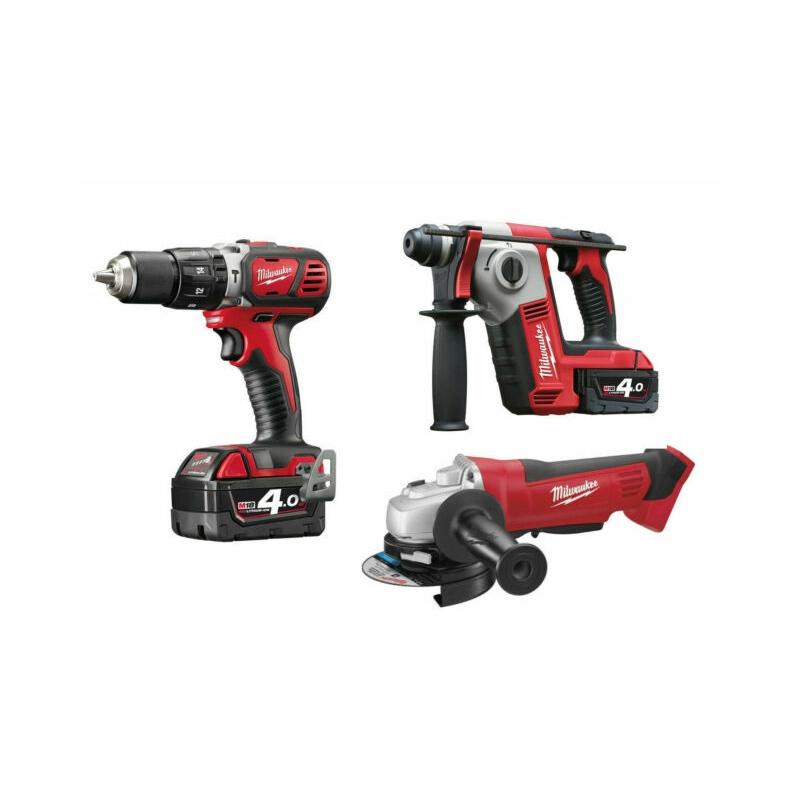 Kit m18bpp3a-402b trapano percussione m18bpd+tassellatore m18bh + hd18ag smerigliatrice 2 batterie 4 v 1 valigetta 1 borsa in cordura