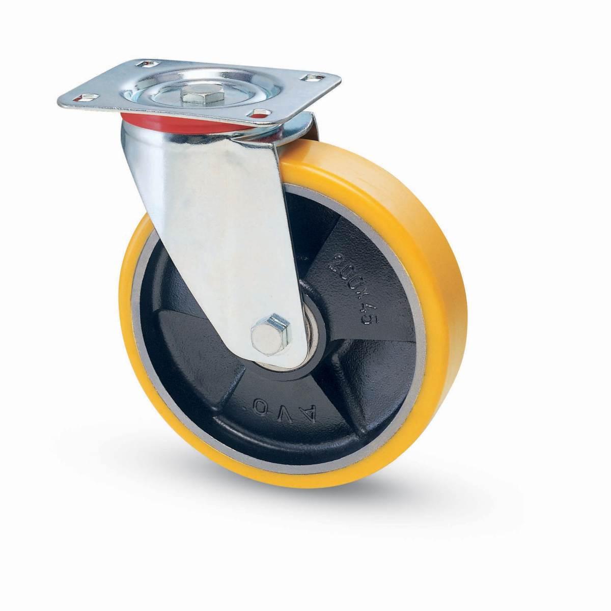 Ruota in ultron c/piastra gir. mm 100x25