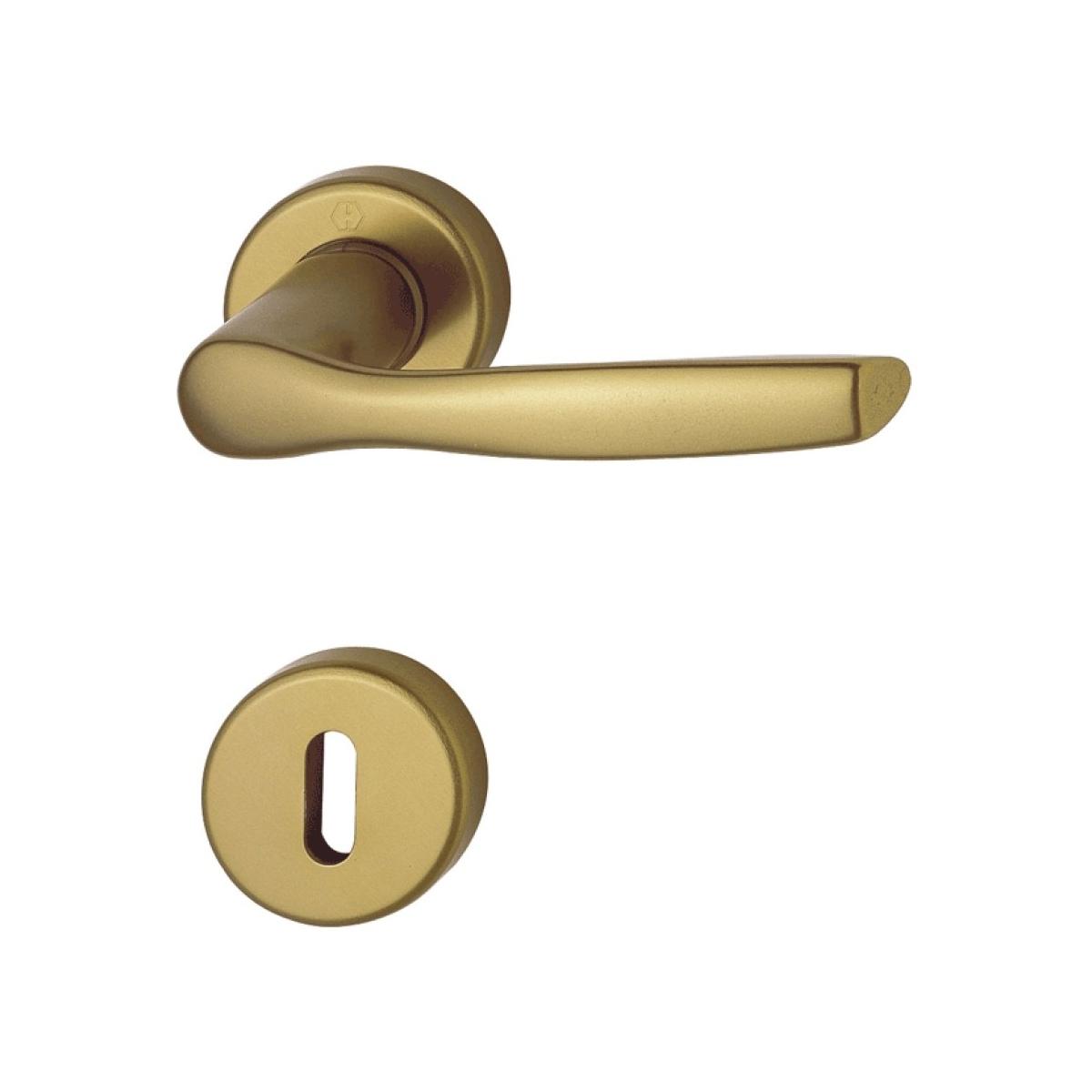 Maniglia in alliuminio ottonato c/rosetta tipo gabry