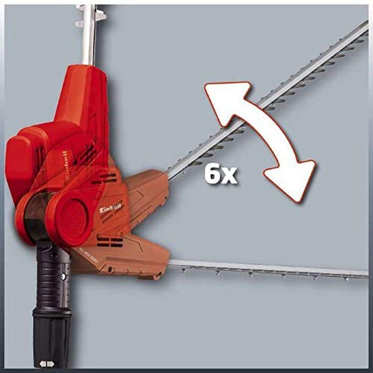 Einhell GC-HH 5047 Tagliasiepi con asta telescopica (500 W, lungh. Taglio 47 cm, distanza tra denti 20 mm, testa inclinabile, asta telescopica, incl. tracolla)