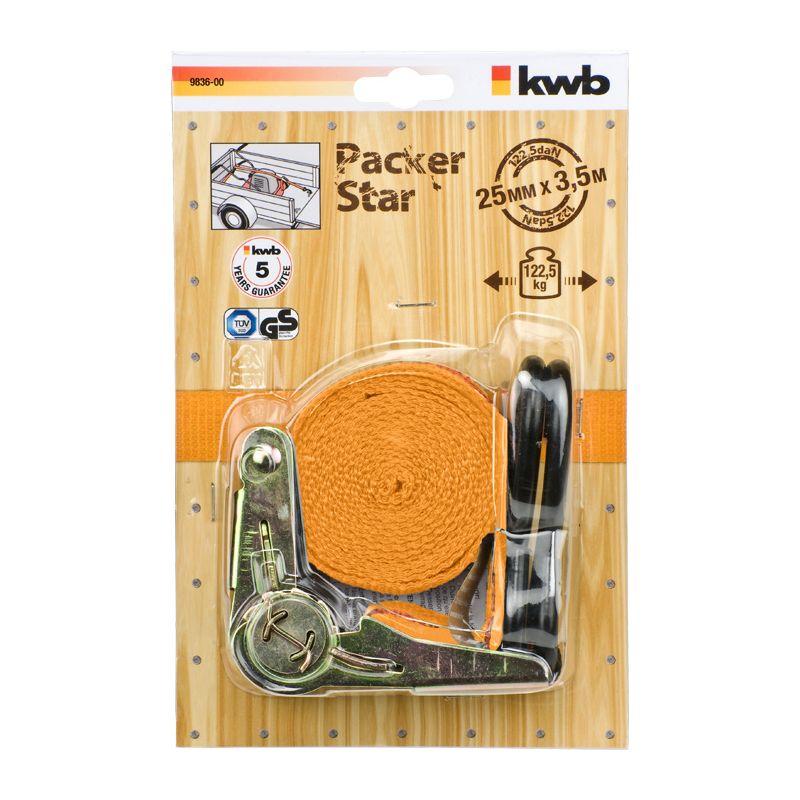 Cinghia con tirante a cricchetto e due ganci