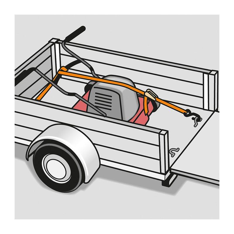 Cinghia con tirante a cricchetto e due ganci
