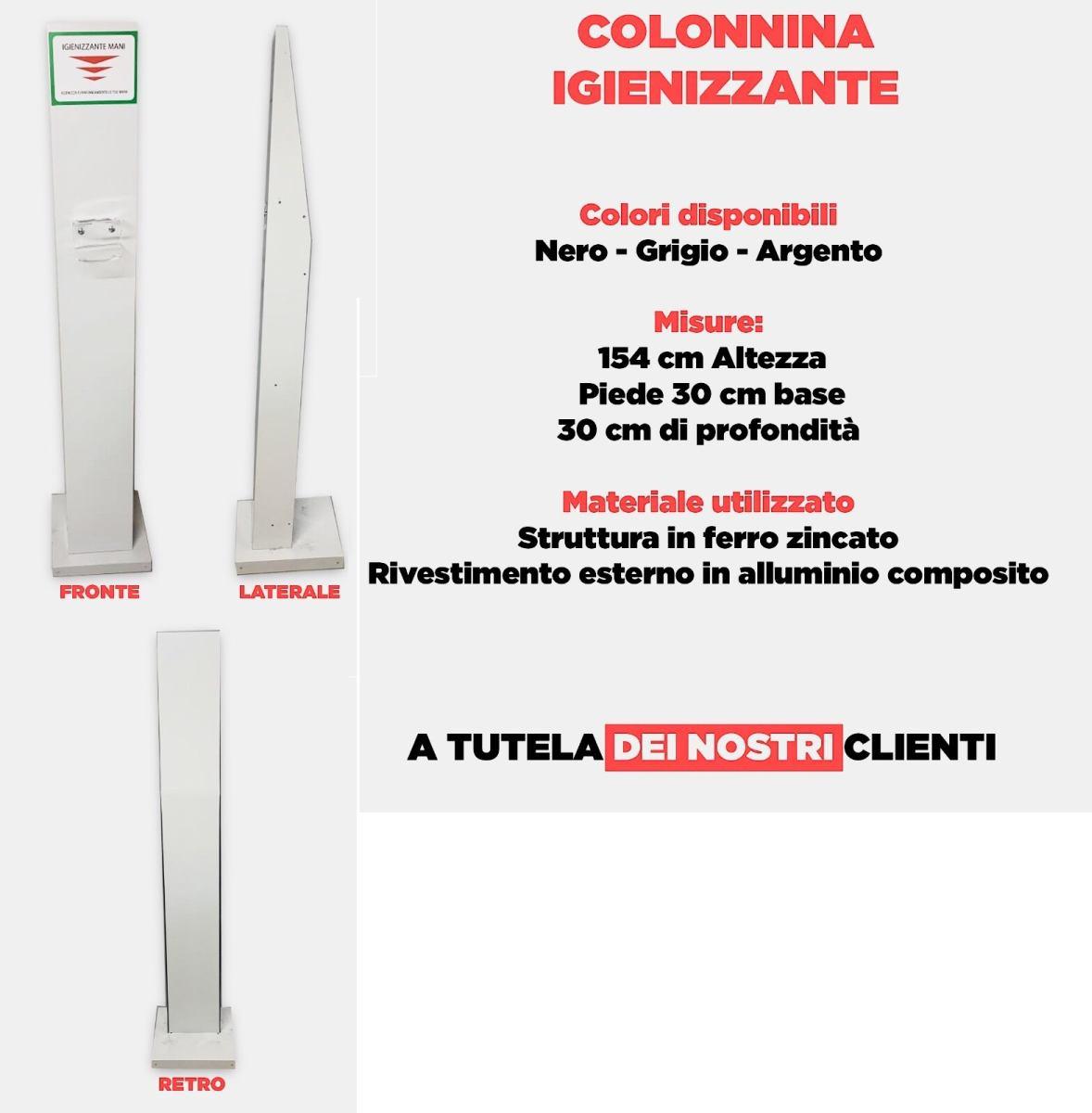 Colonnina igenizzante per mani h 150 base 30x30