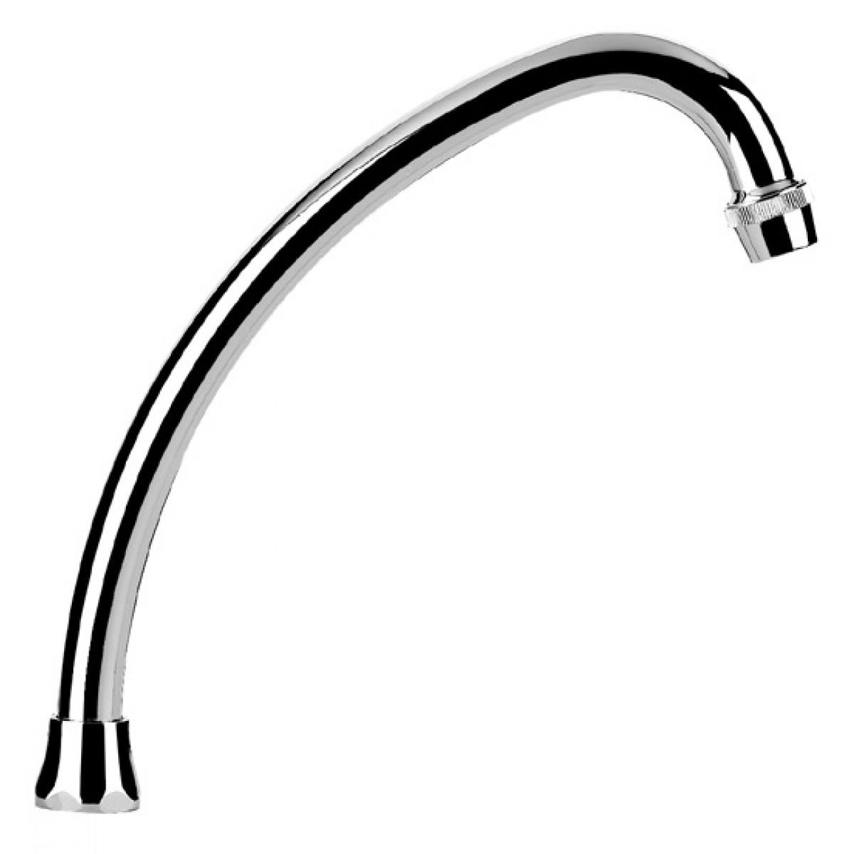 Canna a jota per lavello monoforo cromo Ø 18x200