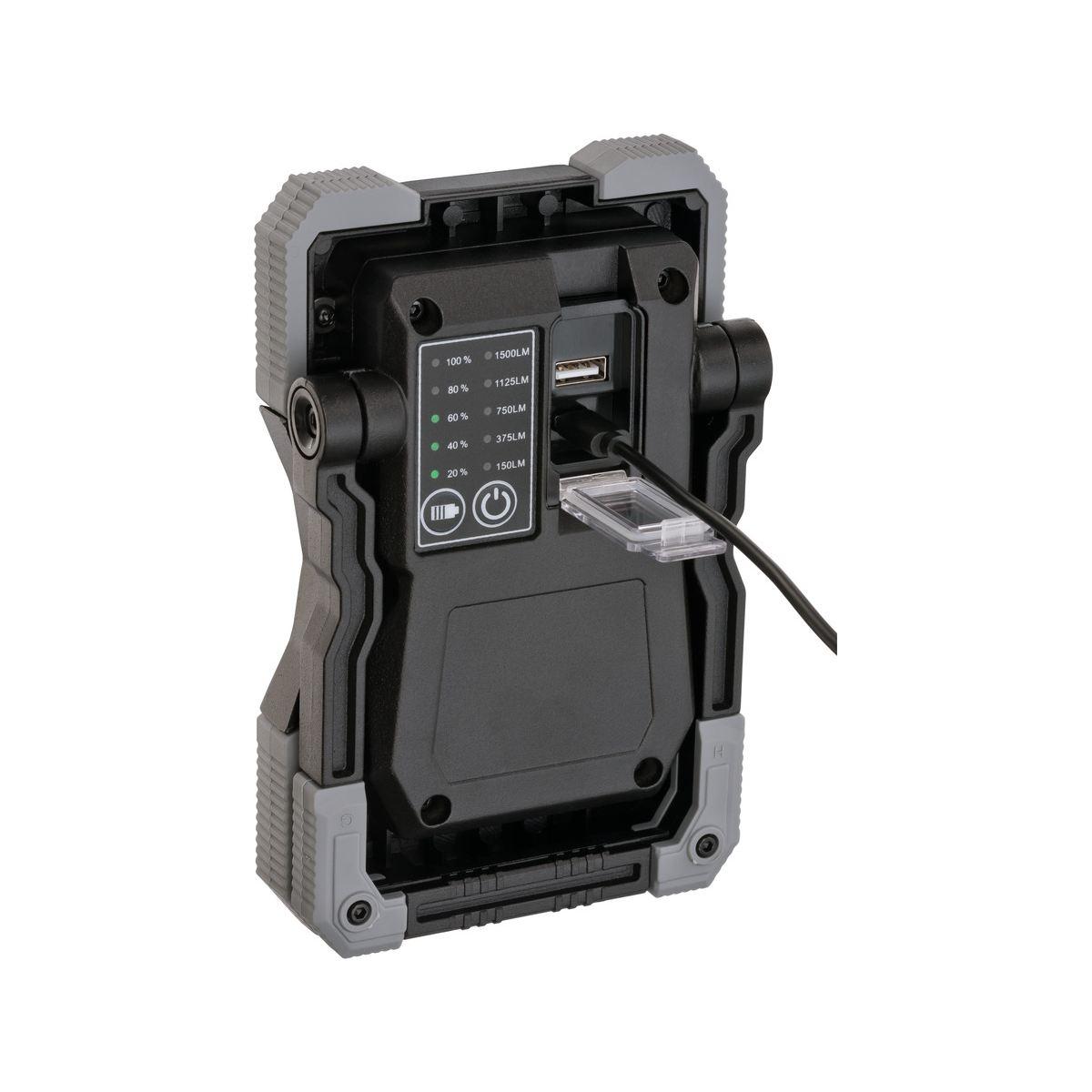 Faretto portatile a led a batteria rufus 3020 ma con resa cromatica 15cri 96-2700 lm ip 65