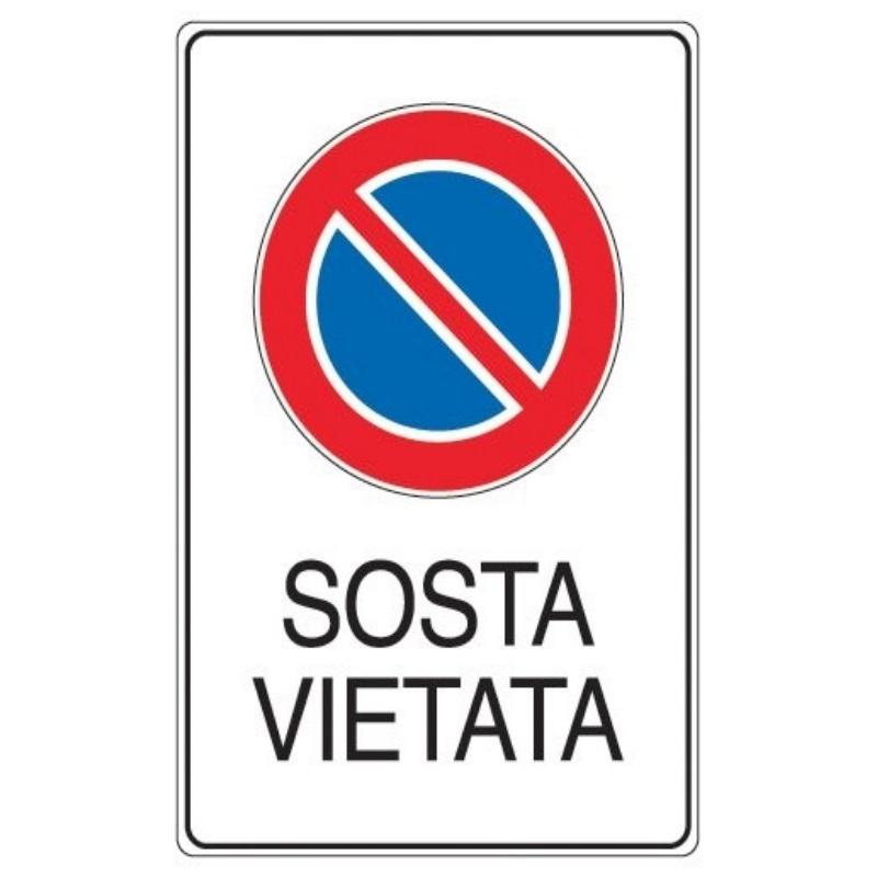Cartello sosta vietata formato a4