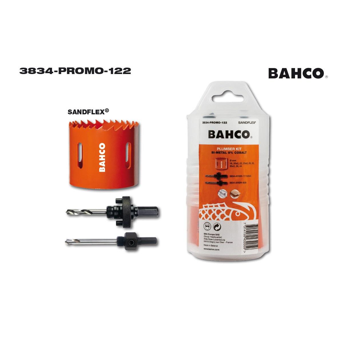 Bahco assortimento seghe a tazza 19-76 mm con alberino 14 pezzi