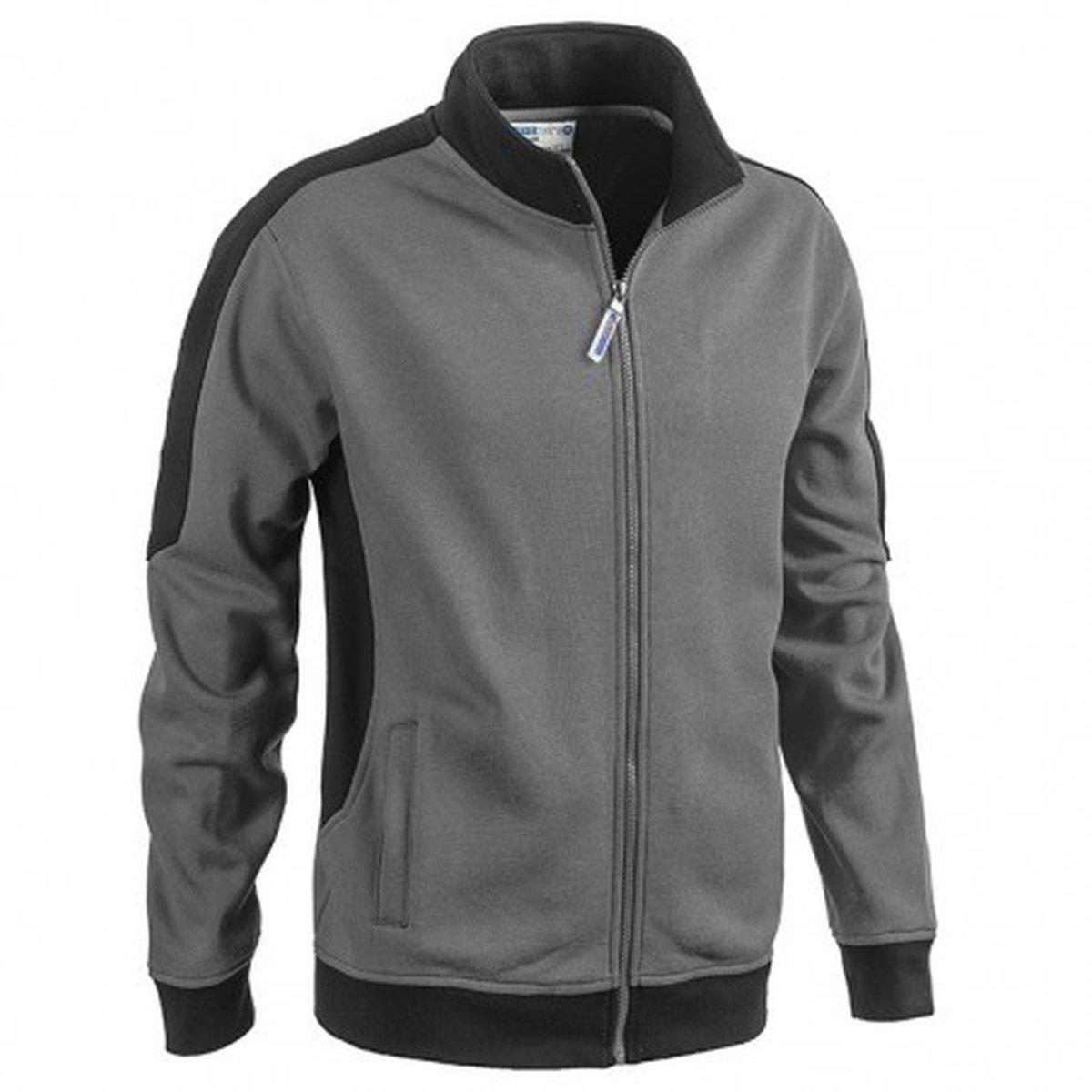 Felpa full zip mixer grigio nero