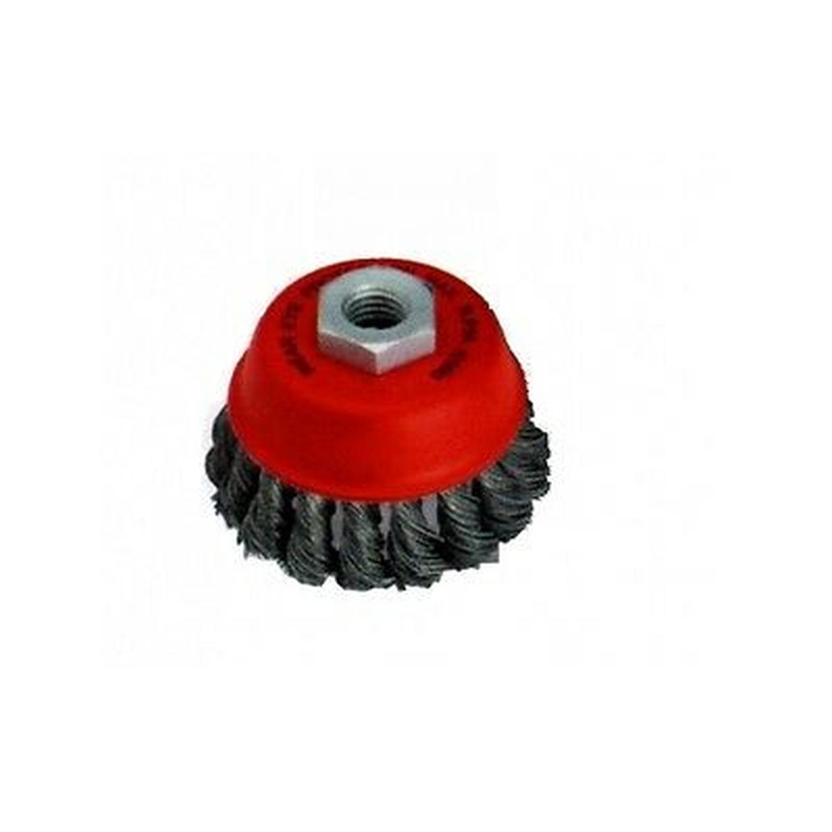 Spazzola a tazza 100 mm x m14, inox