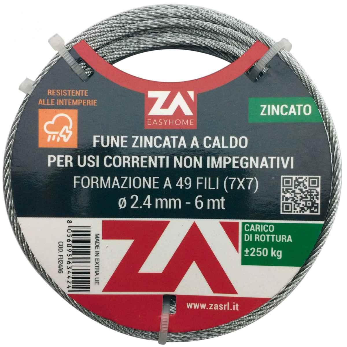 Fune acciaio mm 0,9 x 25 mt