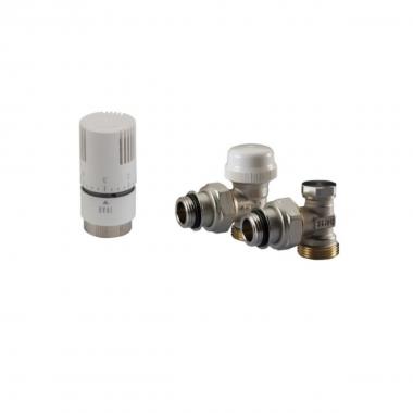 Kit termostatico a squadra tulipano 3/8