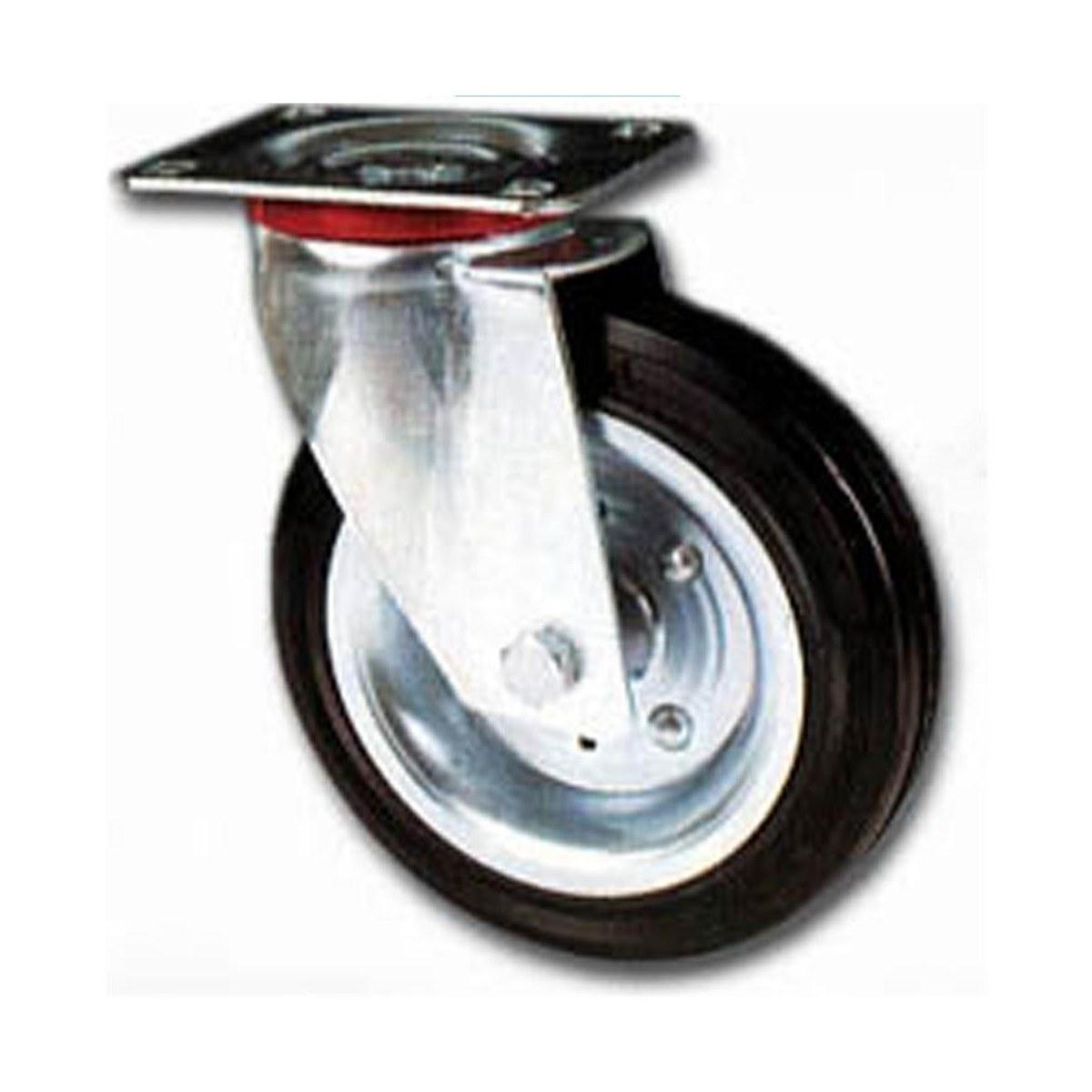 Ruota gomma con cuscinetti piastra girevole  diametro 80 avo