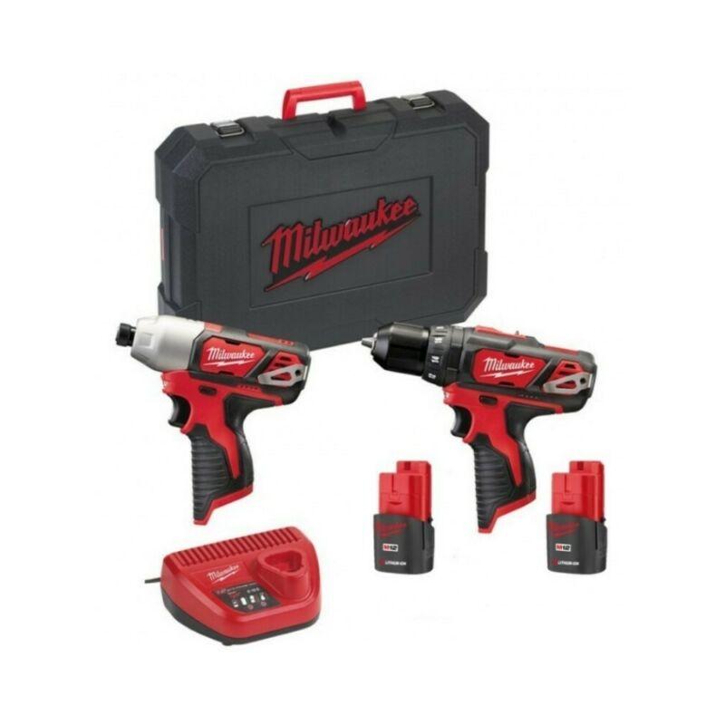 Kit avvitatore ad impulsi + trapano avvitatore m12 bpp2e-152c 2 batterie