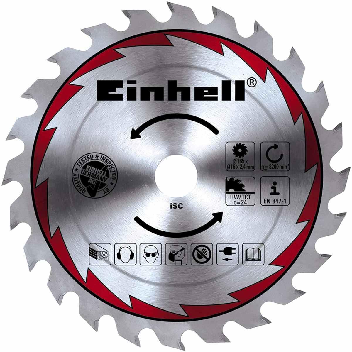 Einhell TE-CS 165 SEGA CIRCOLARE (tensione 230 V, 1200 W, giri al min. 5500, lama Ø165 x Ø16, taglio max 55 mm)