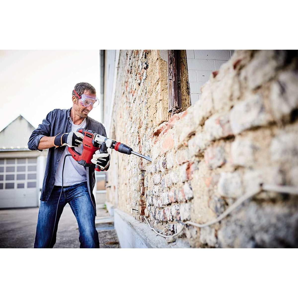 Einhell Martello demolitore TE-DH 12, 1050 W, 12 J, portautensili SDS max, impugnatura antivibrazioni, impugnatura supplementare regolabile, cavo gomma 4 m, incl. scalpello punta e