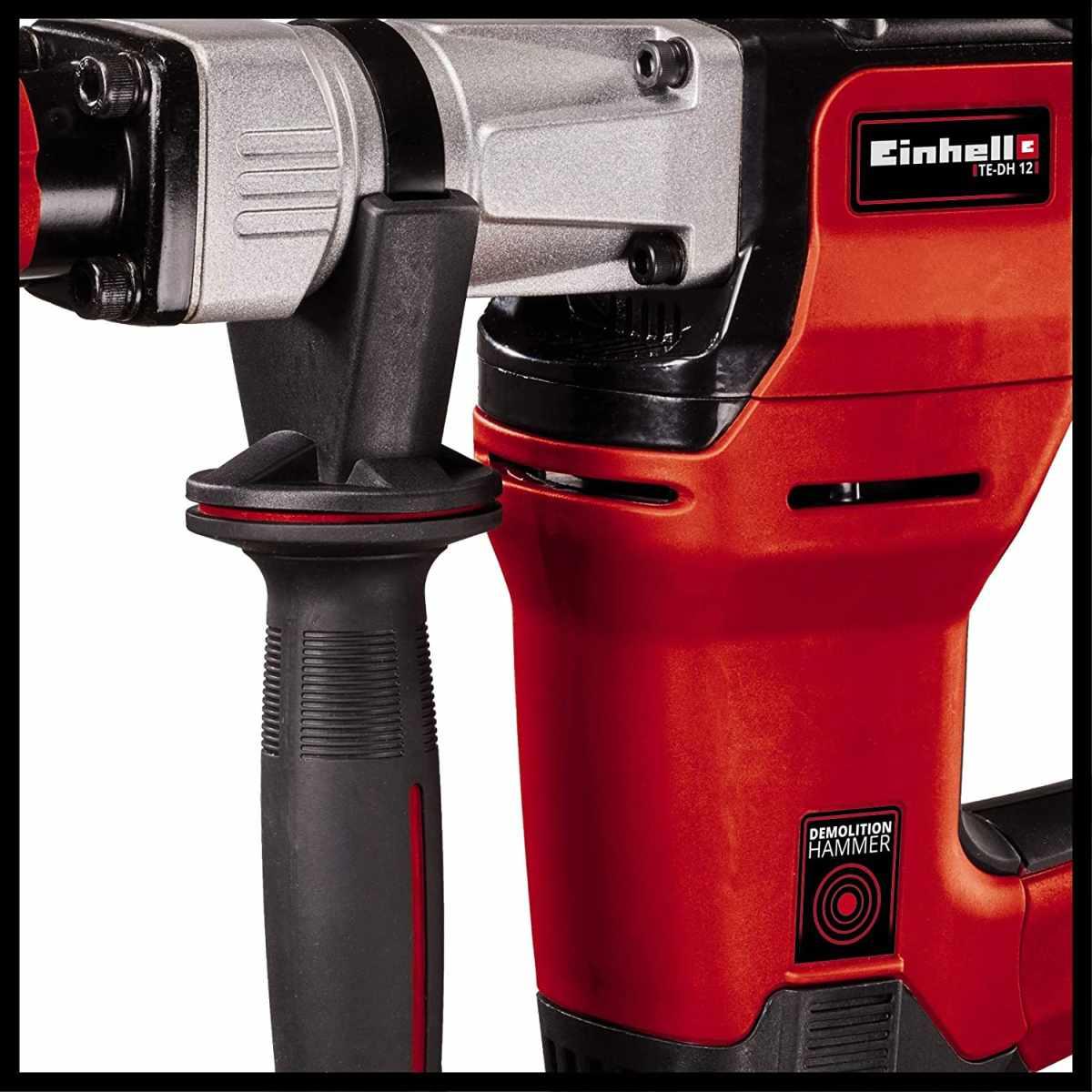Einhell Martello demolitore TE-DH 12, 1050 W, 12 J, portautensili SDS max, impugnatura antivibrazioni, impugnatura supplementare regolabile, cavo gomma 4 m, incl. scalpello punta e