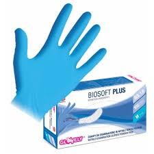 GUANTO IN NITRILE AZZURRO BIOSOFT PLUS S/POLVERE pz 100