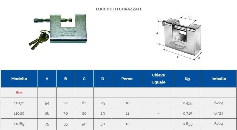 Lucchetto a baionetta in ottone corazzato  80 potent