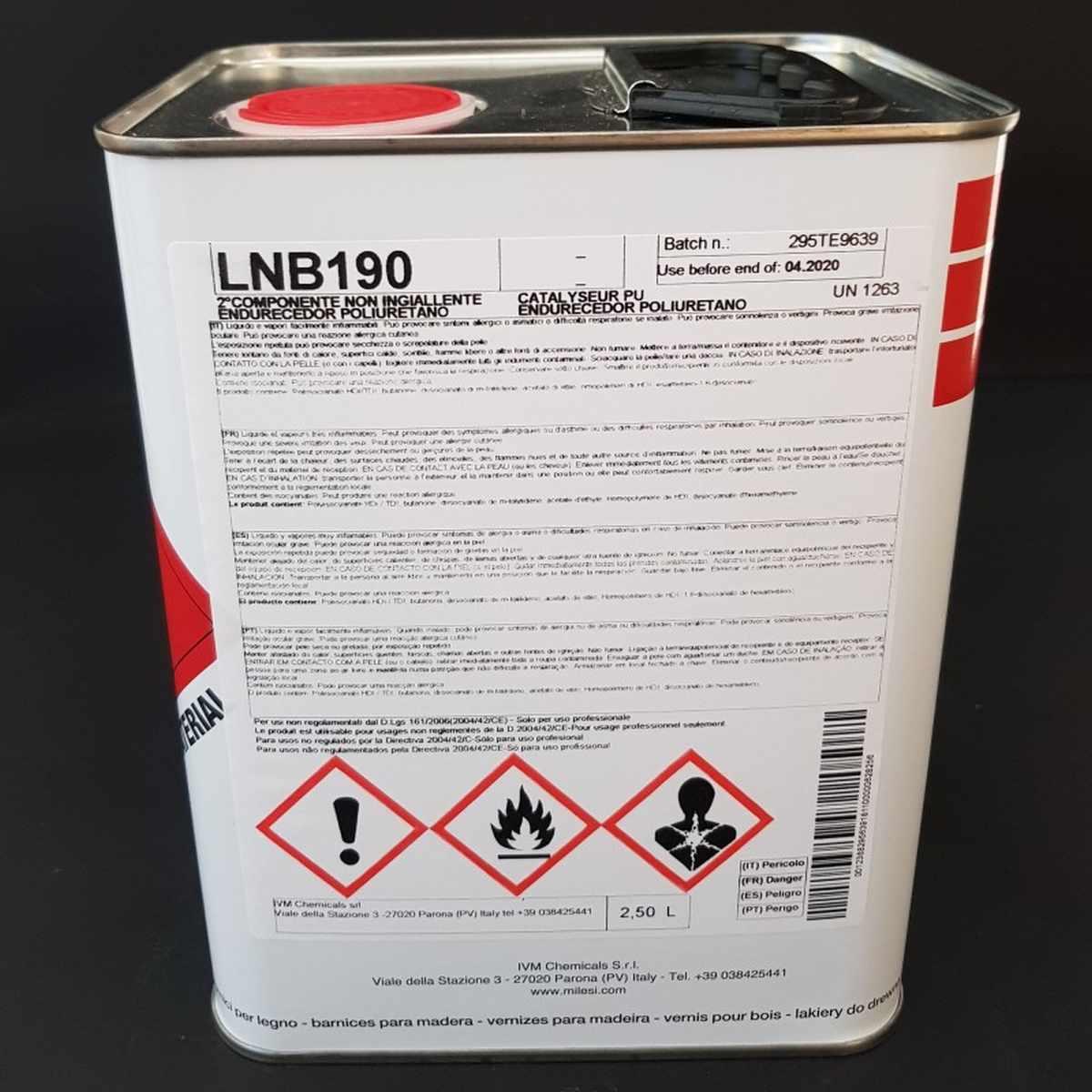 2°componente poliuretanico (catalizzatore) 2,5 lnb190